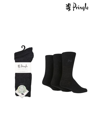 Pringle Black Super Soft Bamboo Lightweight Leisure Socks (687705) | £14