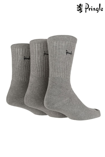 Pringle Grey Fully Cushioned Sports Socks 3 PK (687710) | £14