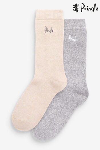 Pringle Grey Twist Yarn Full Cushioned leisure Socks (687767) | £14