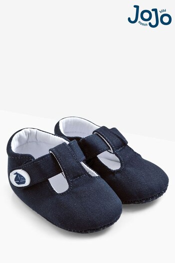 JoJo Maman Bébé Navy Canvas Baby Shoes fitting (687803) | £12