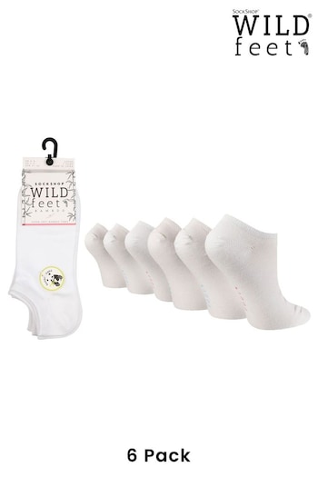 Wild Feet White Fashion Sole No Show Trainer Socks 5 Pack (687840) | £18