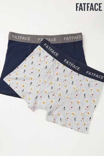 FatFace Grey Printed Boxers 2 Packs (687923) | £22