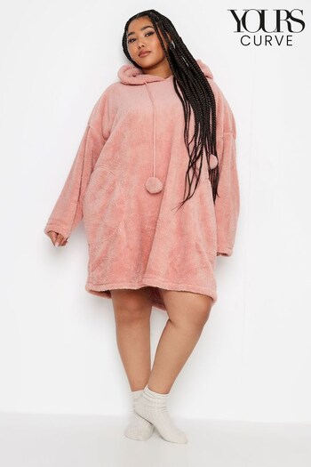 Yours Curve Pink Pom Pom Snuggle Hoodie With Pockets (687938) | £29