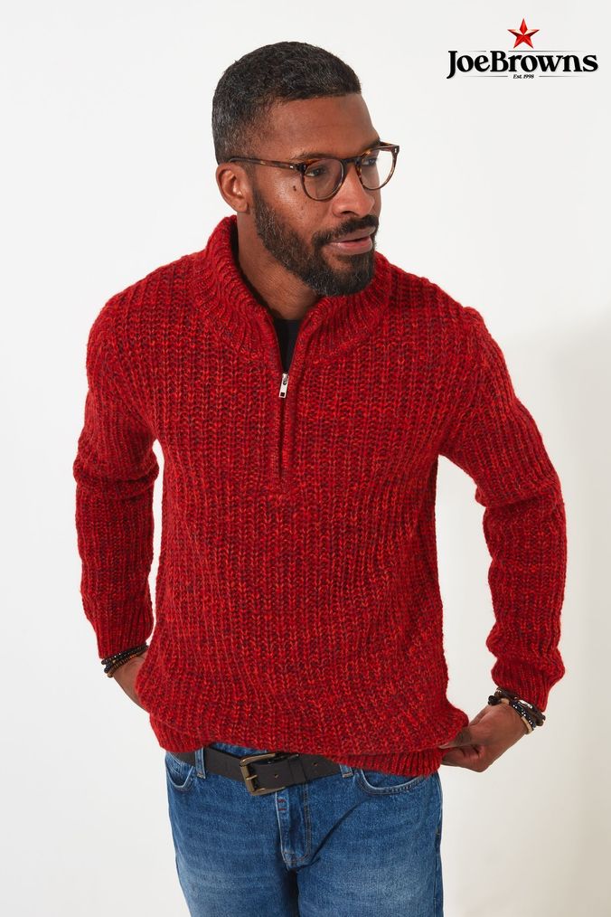 Mens red quarter zip sale sweater