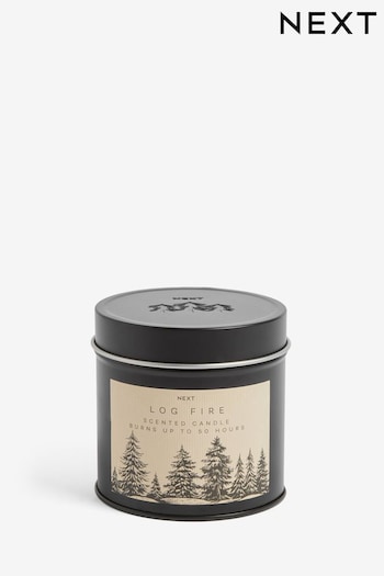 Brown Logfire Smoked Cedarwood Single Wick Scented Candle (688412) | £12