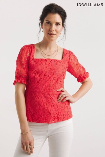 JD Williams Pink Coral Lace Top (688728) | £39