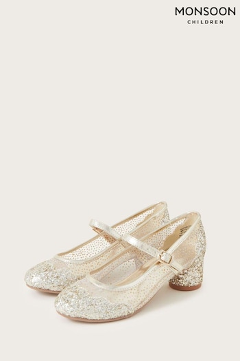Monsoon Gold Princess Annabelle Heeled Shoes visible (689052) | £29 - £33