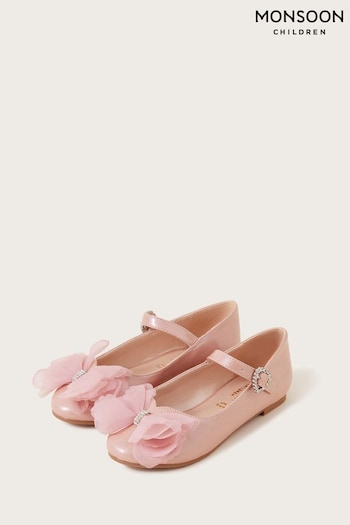 Monsoon Pink Diamanté Bow Ballet Flats (689069) | £26 - £30
