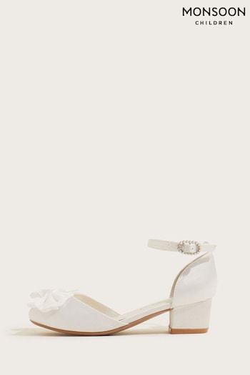 Monsoon White Communion Bow Two-Part Heels (689092) | £28 - £32