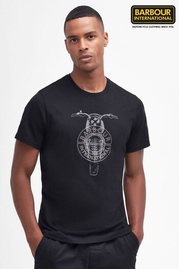 Barbour® International Motor Graphic Black T-Shirt (689093) | £33