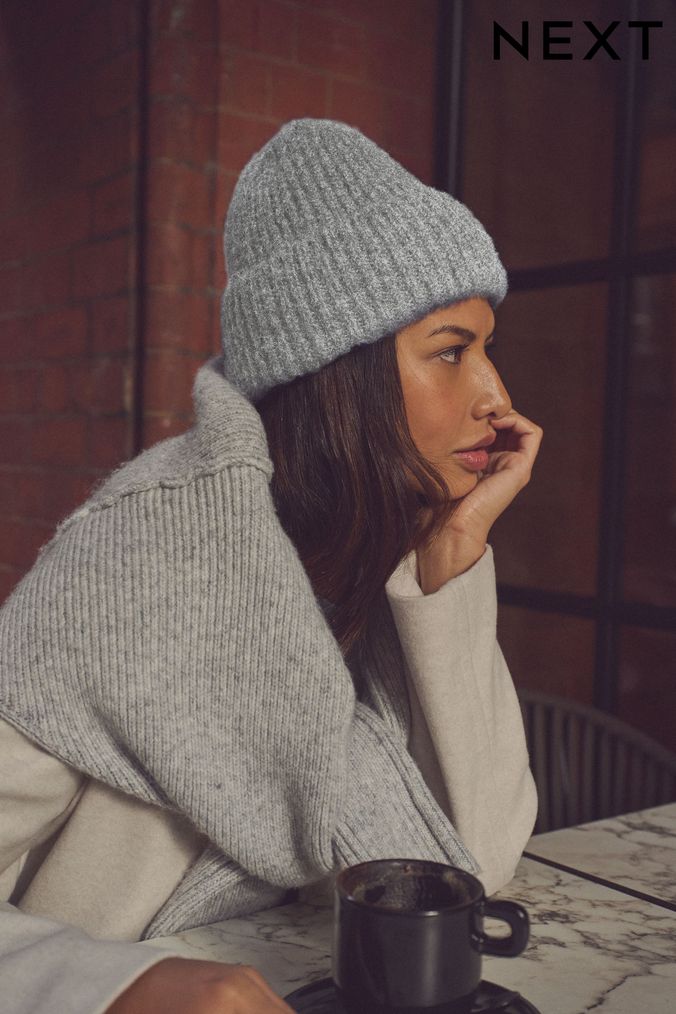 Ladies grey sales beanie hat