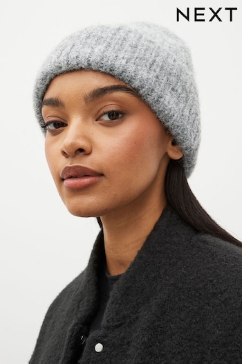 Grey Knitted Beanie Hat (689508) | £12