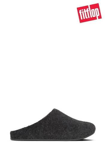 FitFlop™ Black Shove Felt Slippers (689839) | £50