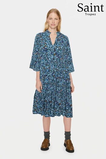 Saint Tropez Blue Eda Half Sleeve Knee-Length Dress (689932) | £50