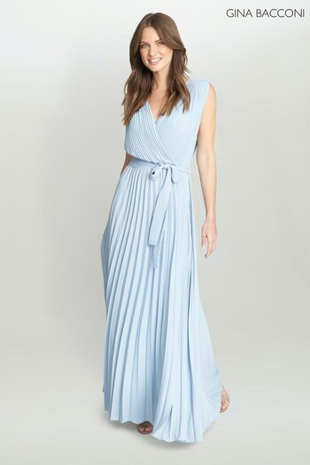 Gina Bacconi Blue Chelsey Maxi Dress With Pleat Skirt (690011) | £140
