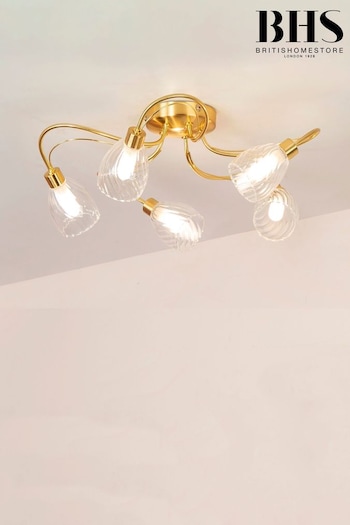 BHS Brass Veria 5lt Tangle Flush Ceiling Light (690257) | £119