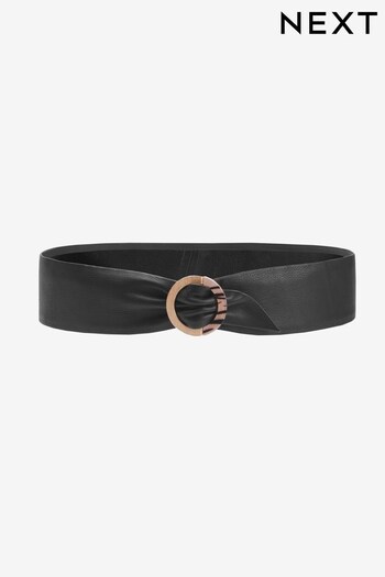 Zebra Buckle Leather Waist Belt (690370) | £26