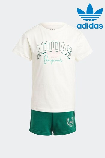 adidas Originals Kids White/Green	T-Shirt and Shorts Set (690663) | £35