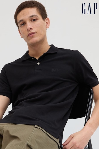 Gap Black Logo Pique Short Sleeve Fanwear Polo Shirt (690717) | £20