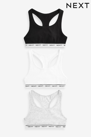 Monochrome Racer Back Crop Tops 3 Pack (5-16yrs) (690721) | £8 - £11