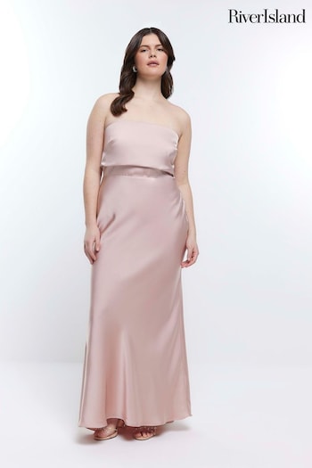 River Island Pink Bandeau Bridesmaid Dress (690729) | £85