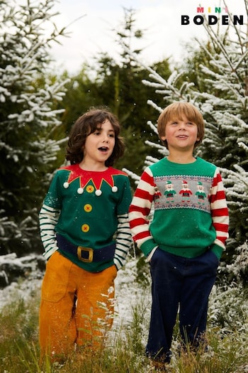 Boden Green Christmas Elf Applique T-Shirt (690756) | £21 - £23