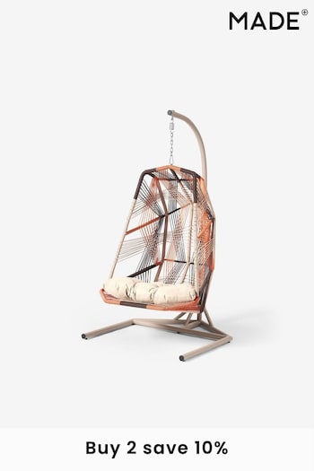 MADE.COM Dark Brown Mix Copa Garden Hanging Chair (690777) | £899