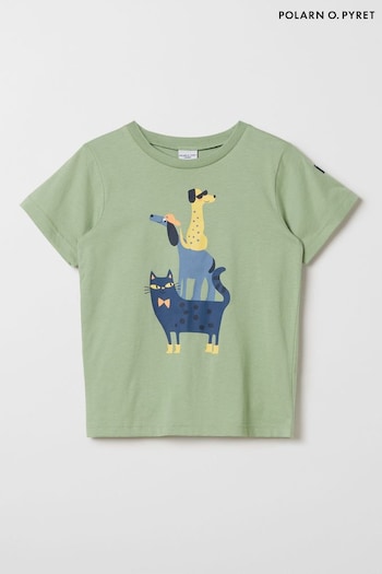 Polarn O Pyret Pink Organic Cotton Unicorn Print T-Shirt (690887) | £14