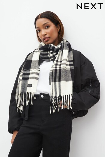 Monochrome Check Midweight Scarf (690963) | £18