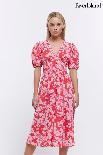 River Island Red Petite Floral Dress (691226) | £45
