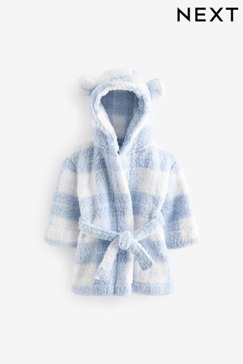 Blue Check Bear Ears Fleece Dressing Gown (9mths-12yrs) (691336) | £14 - £17.50