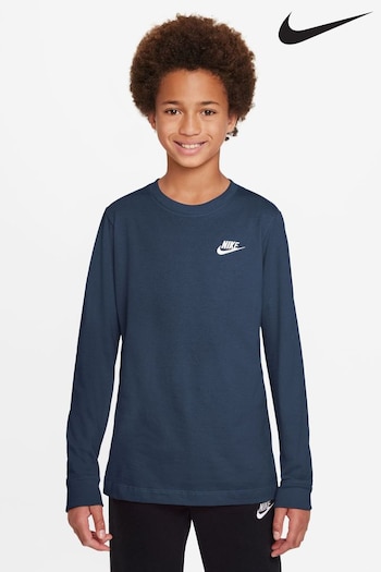 Nike Navy Blue Long Sleeve Futura T-Shirt (691469) | £23