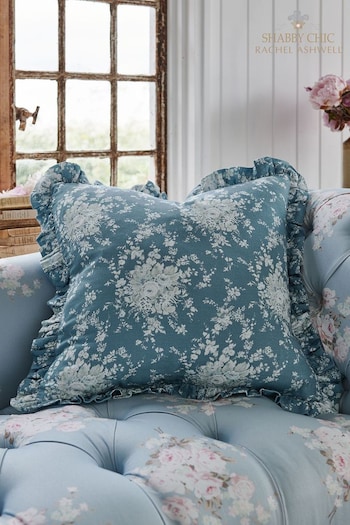 Shabby Chic by Rachel Ashwell® Garden Floral Blue Ruffle Cushion (691527) | £35