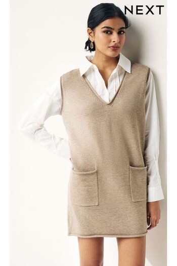 Neutral Brown Pinafore Layer Dress (691704) | £48