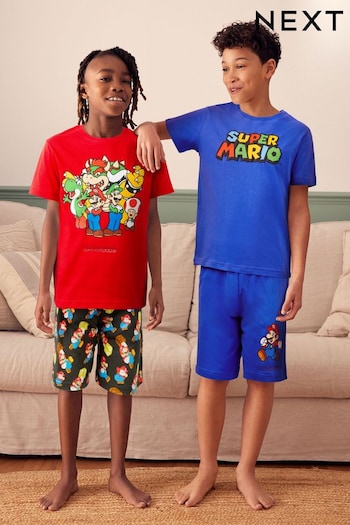 Blue/Red Super Mario Short Pyjamas 2 Pack (3-16yrs) (691788) | £25 - £32