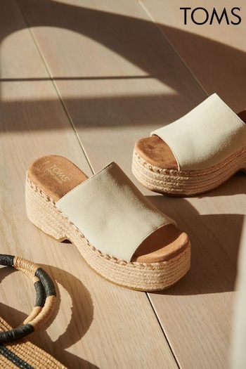 TOMS Natural Laila Mule in Fog Suede Sandals (691894) | £90