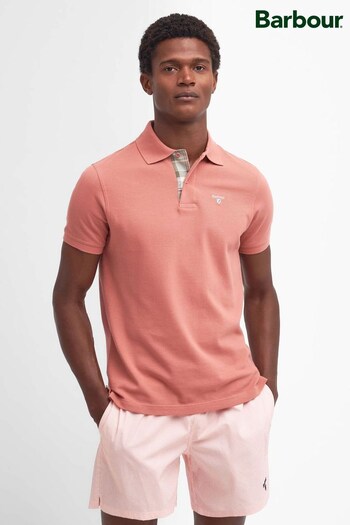 Barbour® Clay Pink Classic Pique Polo Shirt (691942) | £50