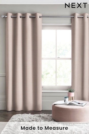 Blush Pink Textured Made To Measure Curtains (692026) | £44
