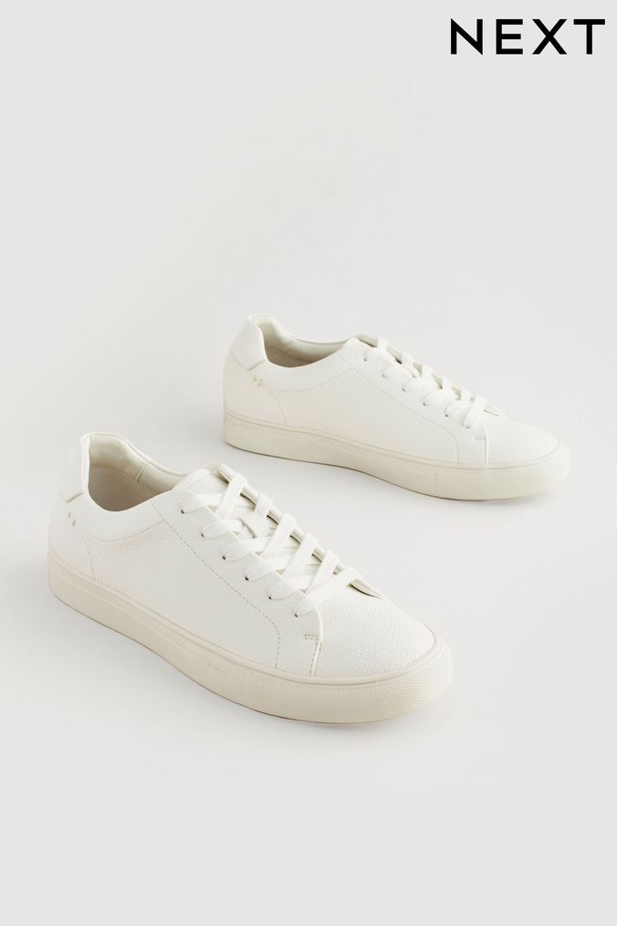 Next mens white trainers new arrivals