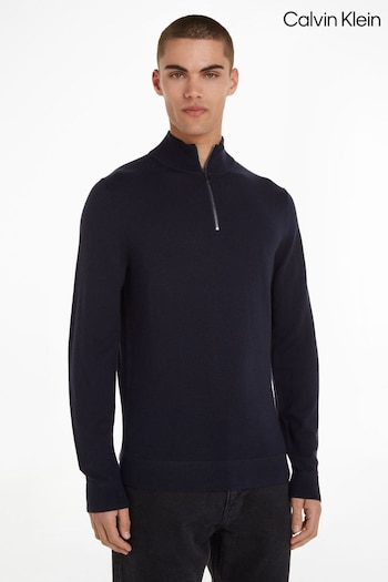 Calvin Klein Merino Quarter Zip Sweater (692317) | £140