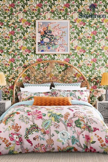Sanderson Pink Fusang Tree Duvet Cover and Pillowcase Set (692424) | £95 - £160
