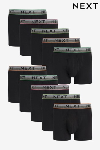 Black Marl Neon Waistband 10 pack A-Front Boxers (692530) | £50