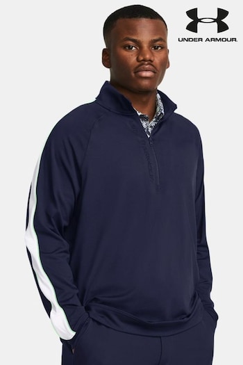 Under Armour und Navy Blue/Khaki Green Golf Storm Midlayer Half Zip Sweatshirt (692788) | £70