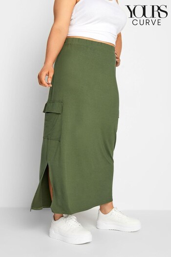Yours Curve Green London Maxi Cargo Skirt (693287) | £24
