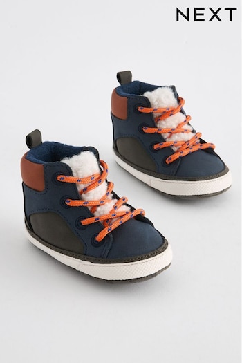 Navy Blue Colourblock Warm Lined Lace-Up Baby Boots (0-24mths) (693577) | £10