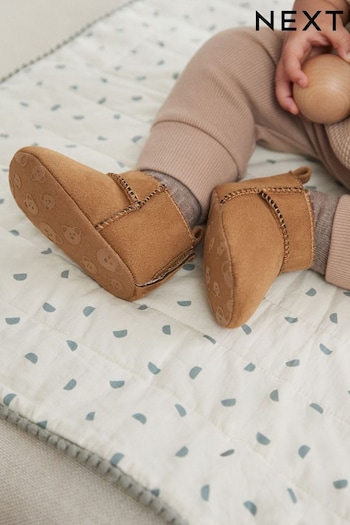 Tan Brown Warm Lined Baby Pull On Boots (0-2mths) (693622) | £9 - £10