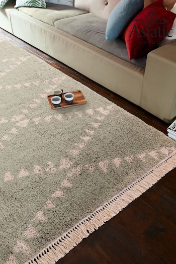 Asiatic Rugs Green Rocco Flags Ultra Soft Rug (693786) | £137 - £389