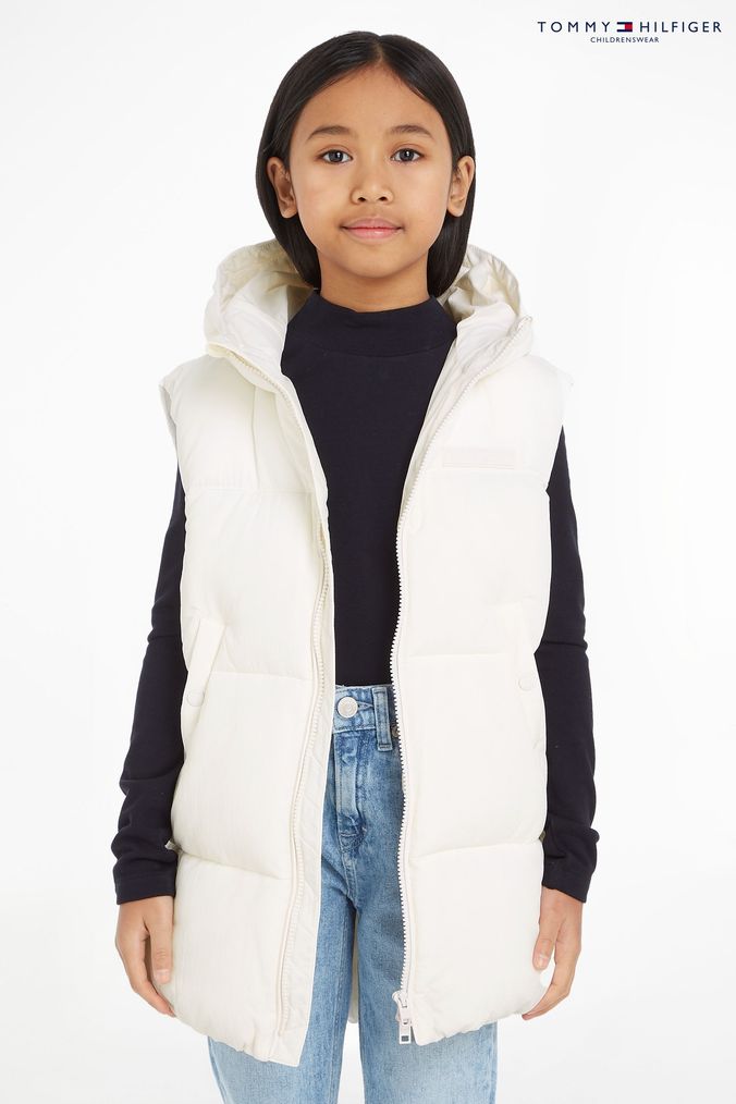 Girls white shop tommy hilfiger coat