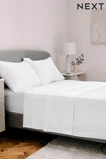 White Collection Luxe 400 Thread Count Flat 100% Egyptian Cotton Sateen Deep Fitted Sheet (694740) | £28 - £45