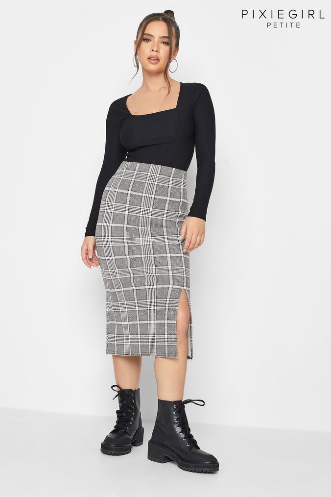 Petite check skirts clearance